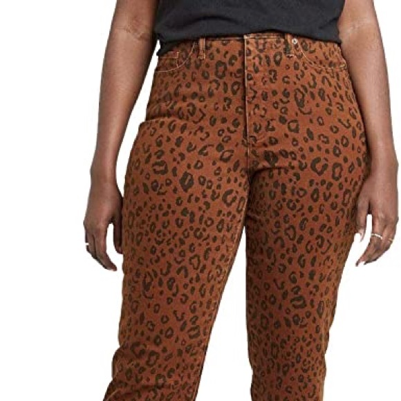 NWT UNIVERSAL THREAD Super High Rise Vintage Straight Leopard Jeans - Picture 5 of 16